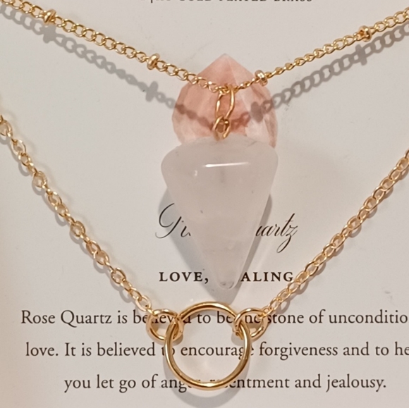 2 pc Luna Norte 14KT Gold Plated over Brass Necklaces with genuine gemstones - Picture 1 of 9